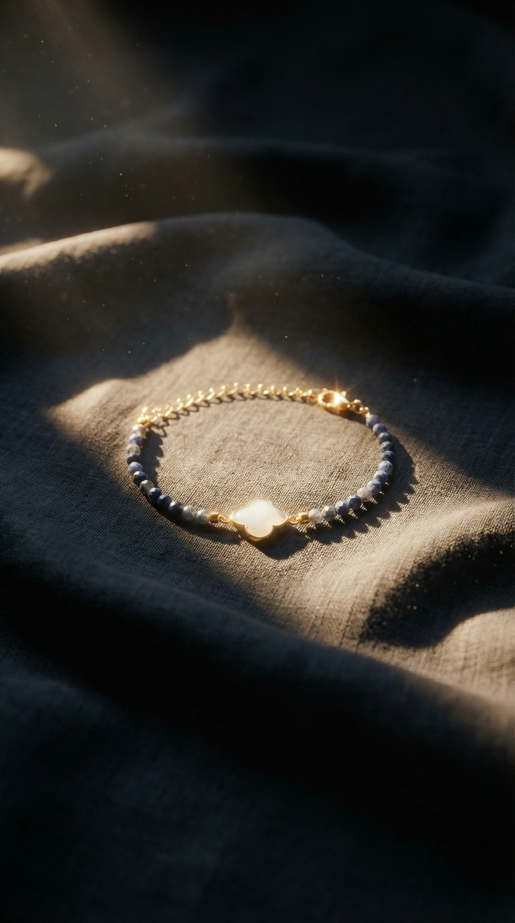 Kyanite Bracelet with Opalite Bezel