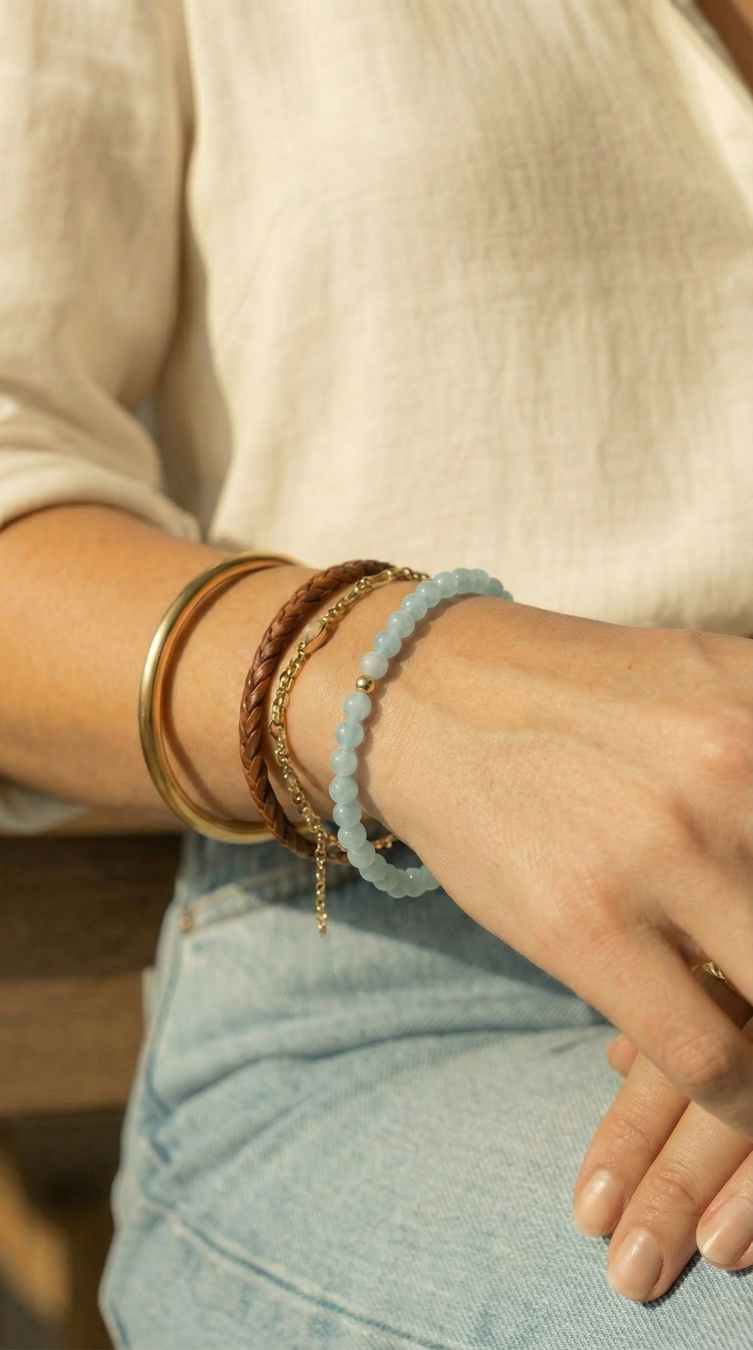 Delicate Aquamarine Bracelet