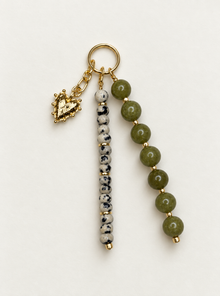 Open Heart Natural Crystal Bag Charm