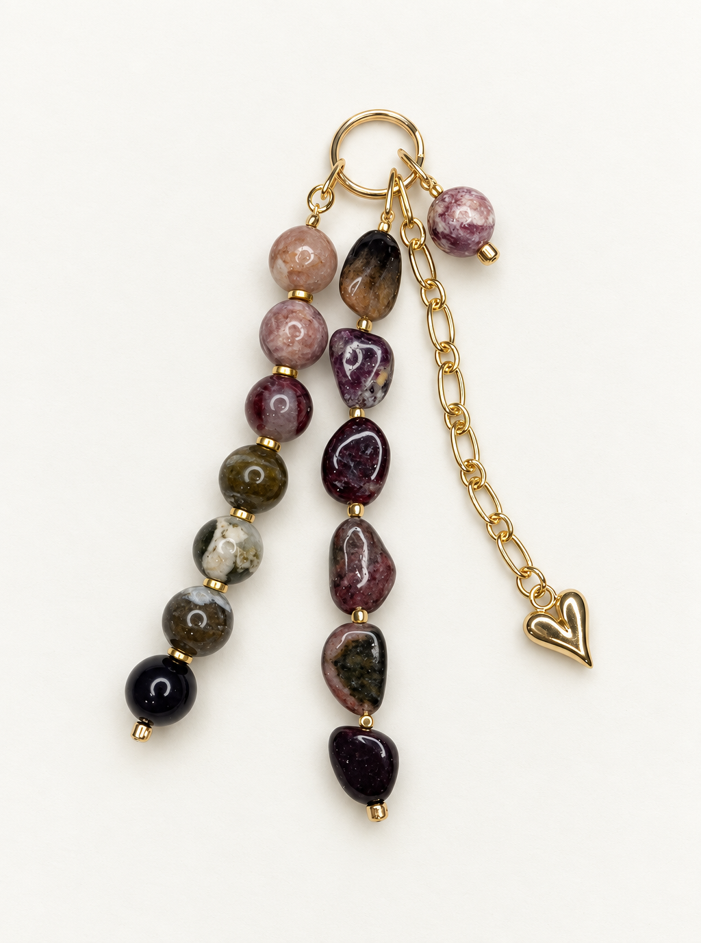 14K Gold Filled Pink Tourmaline Crystal Bag Charm