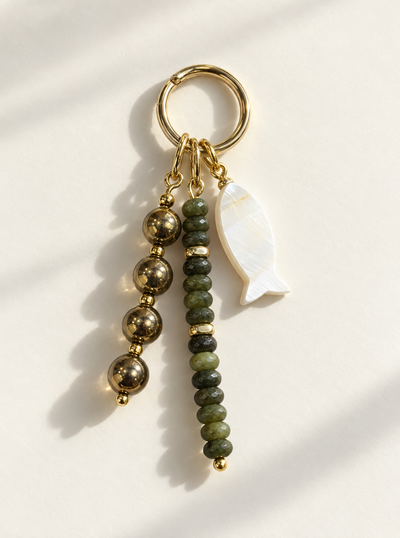 Natural Crystal Mother of Pearl Bag Charm