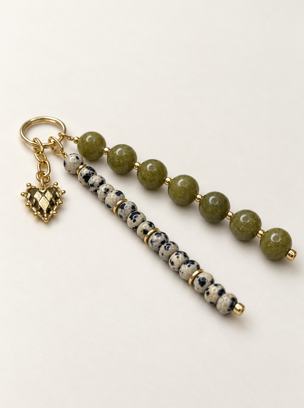 Open Heart Natural Crystal Bag Charm