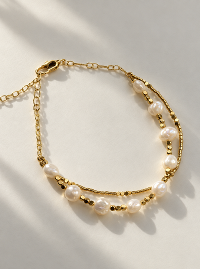 Delicate 14K Gold Filled Pearl Bracelet