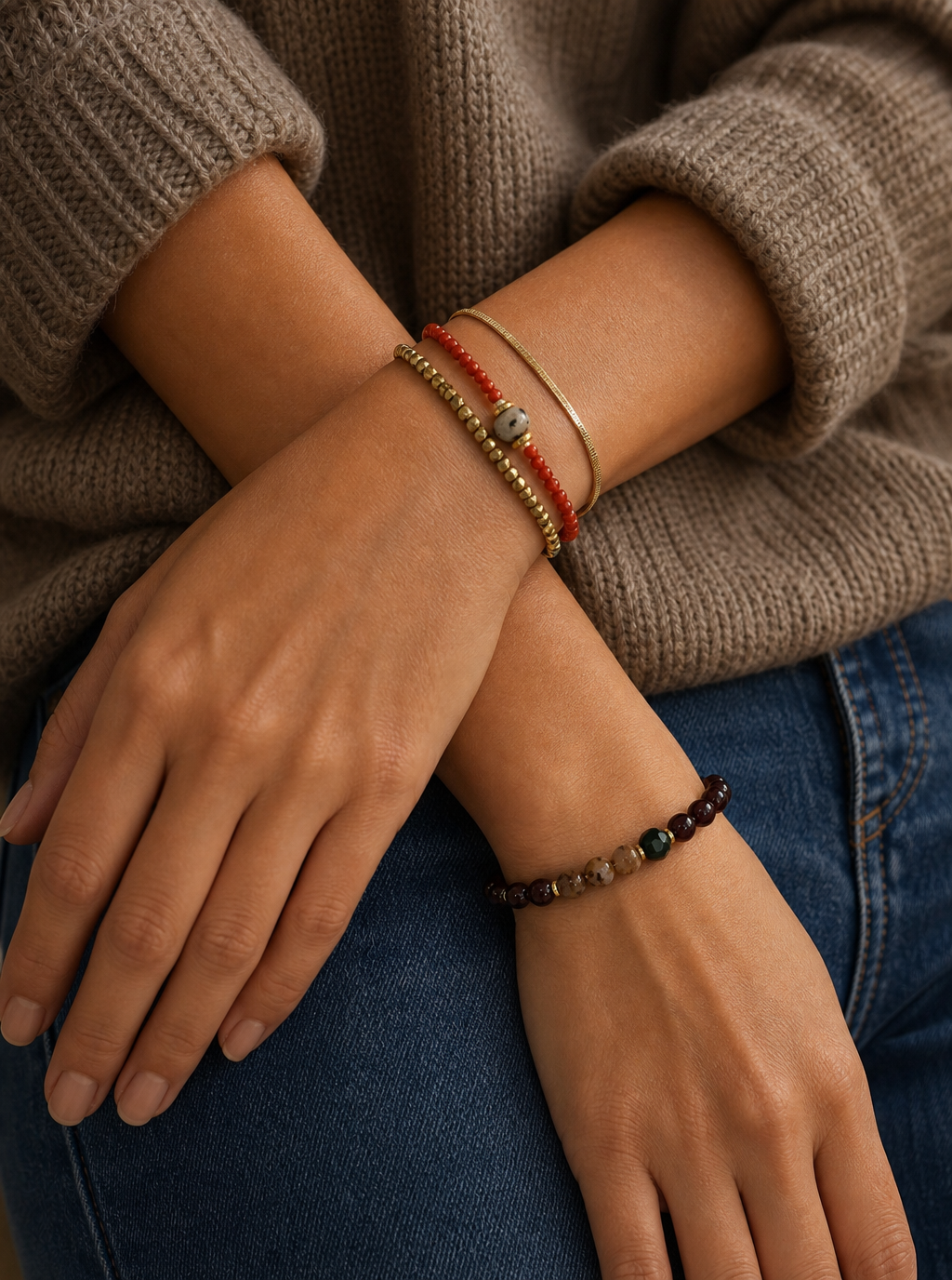 Bring Joy Coral Dalmatian Bracelet