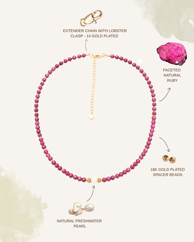 Raw Ruby Birthstone Necklace