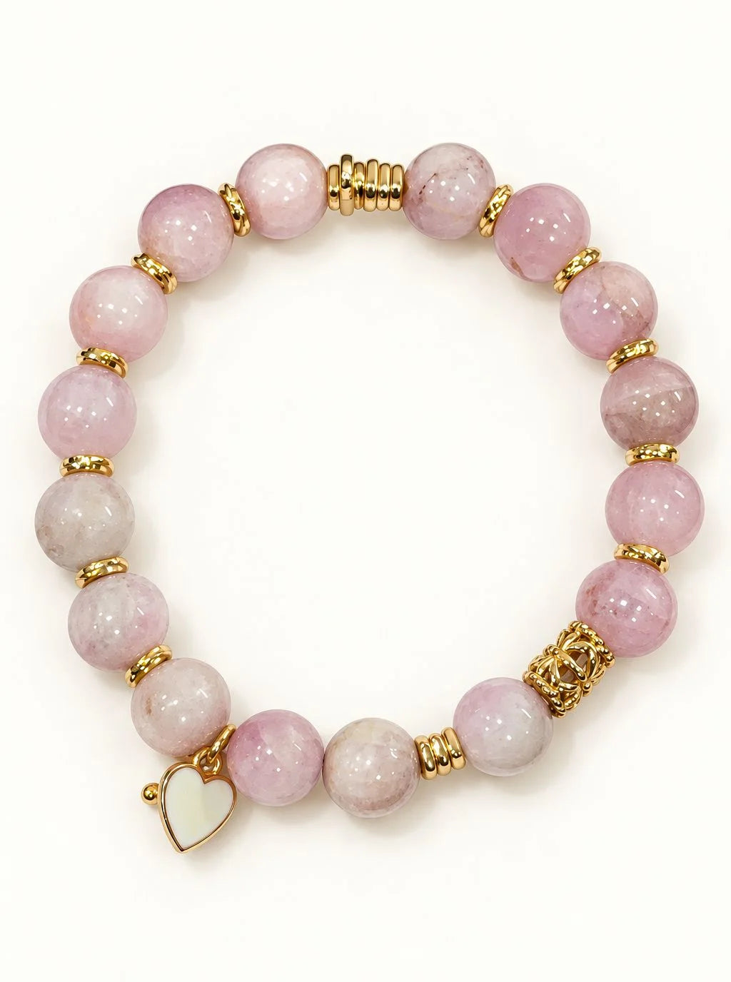 Stretchy Heart Healing Kunzite Bracelet for Love
