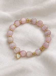 Stretchy Heart Healing Kunzite Bracelet for Love