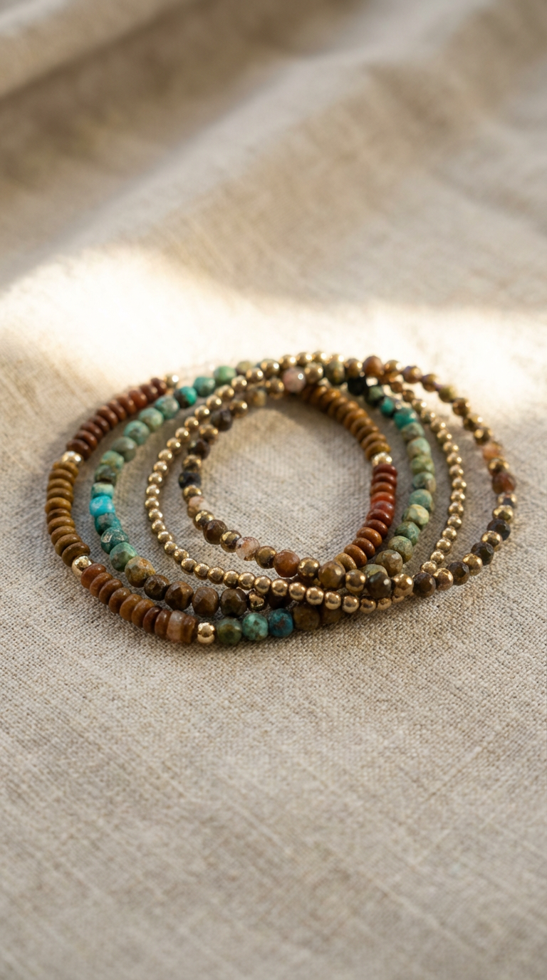 Precious Stone Bracelet Stack