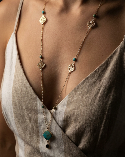 Chrysocolla Long Necklace