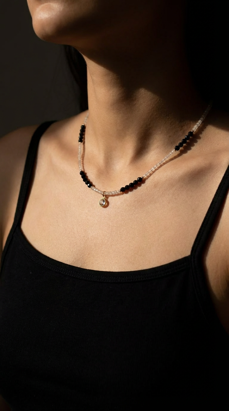 Sapphire Moonstone Choker Necklace