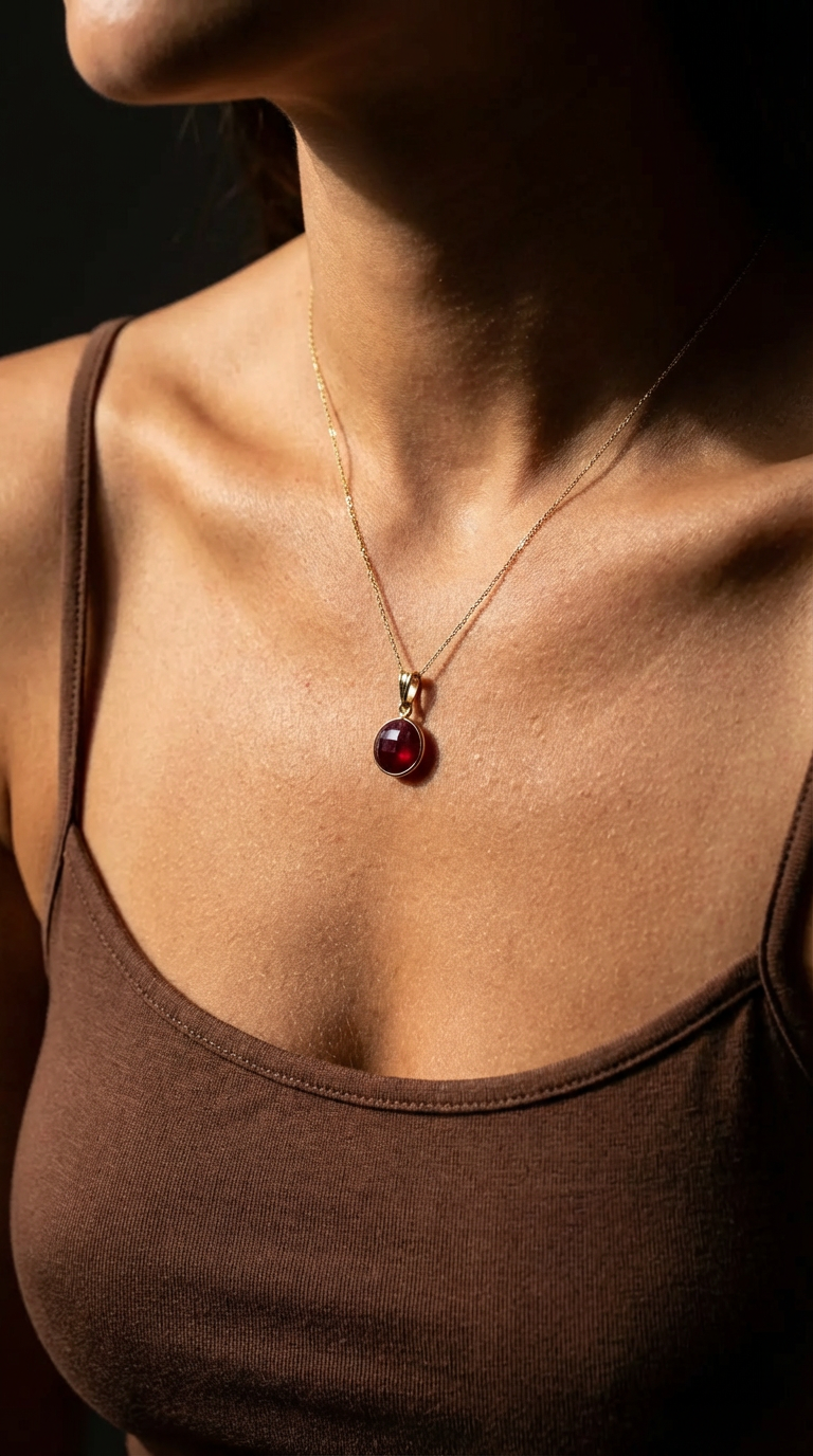 Natural Ruby Bezel Pendant