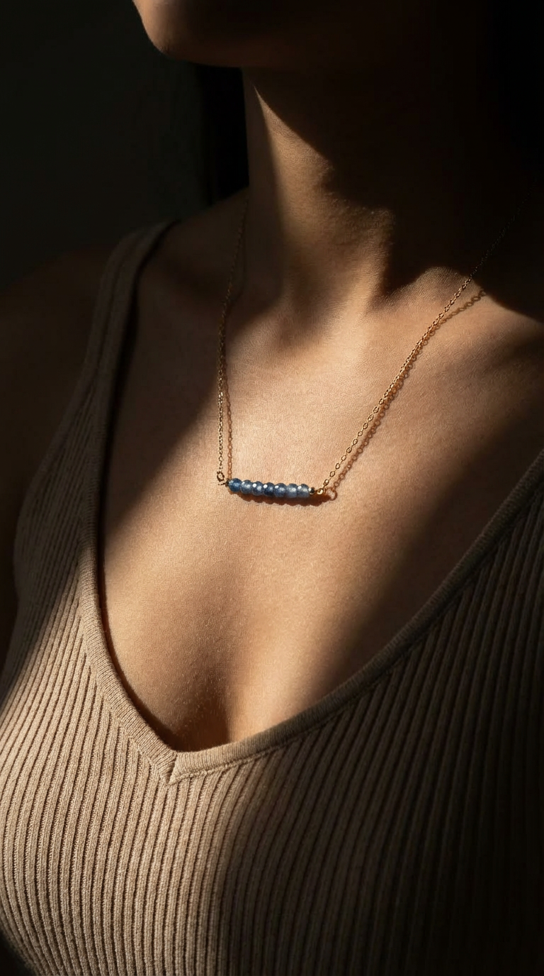 Aquamarine Bar Necklace