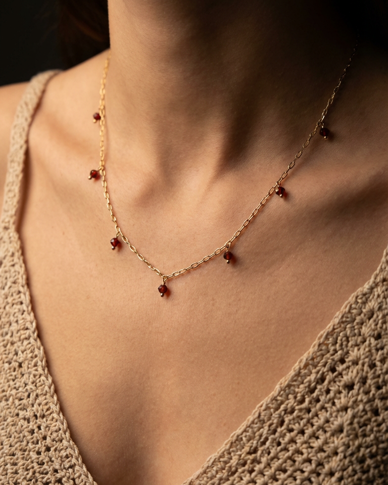 Hessonite Garnet Chain