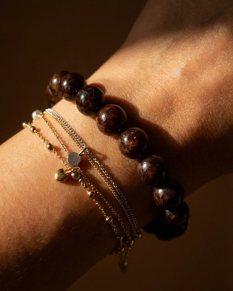 Bold Hessonite Garnet Bracelet