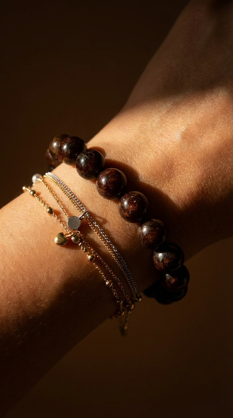 Bold Hessonite Garnet Bracelet