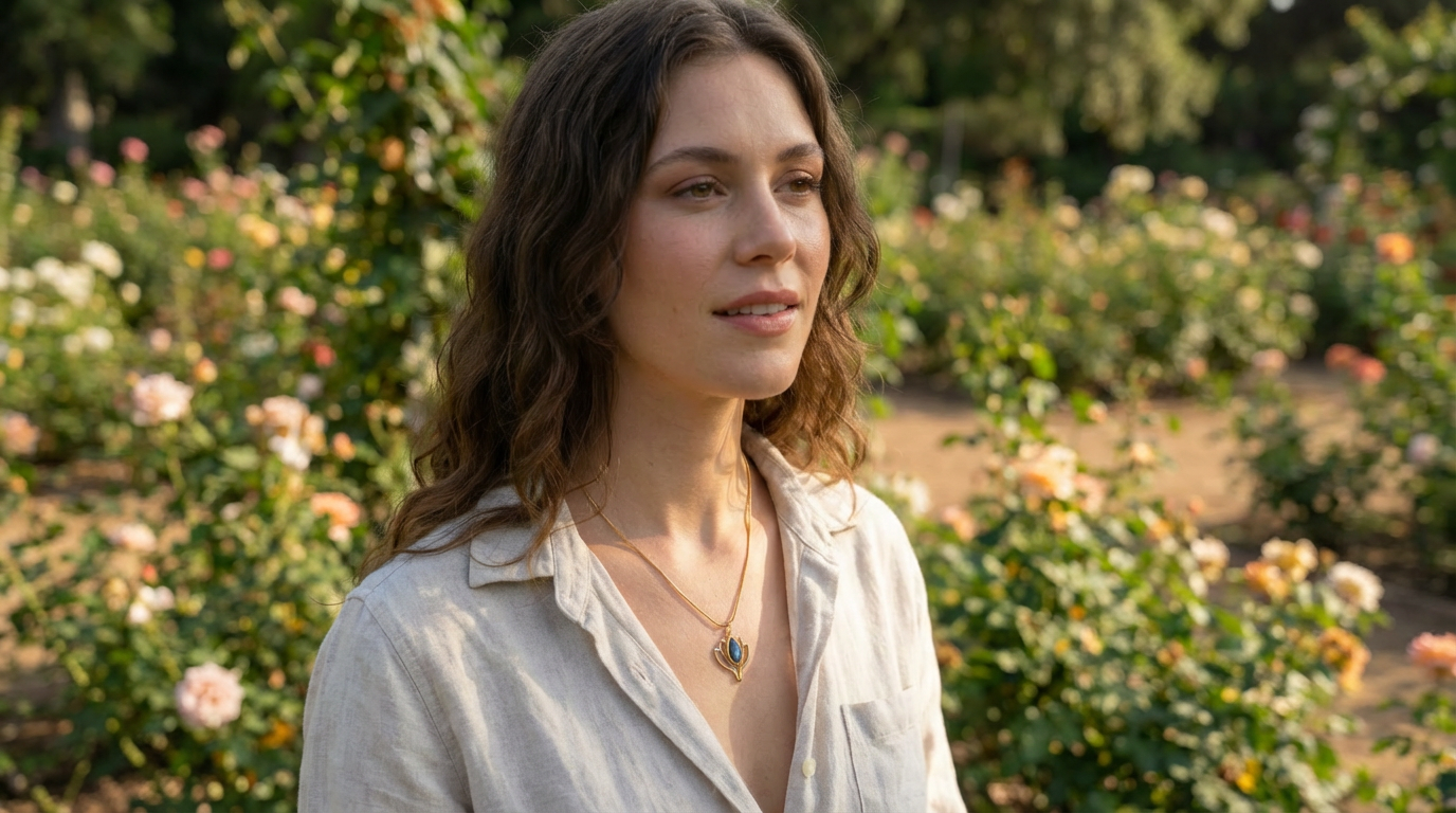 Labrodorite Lotus Necklace