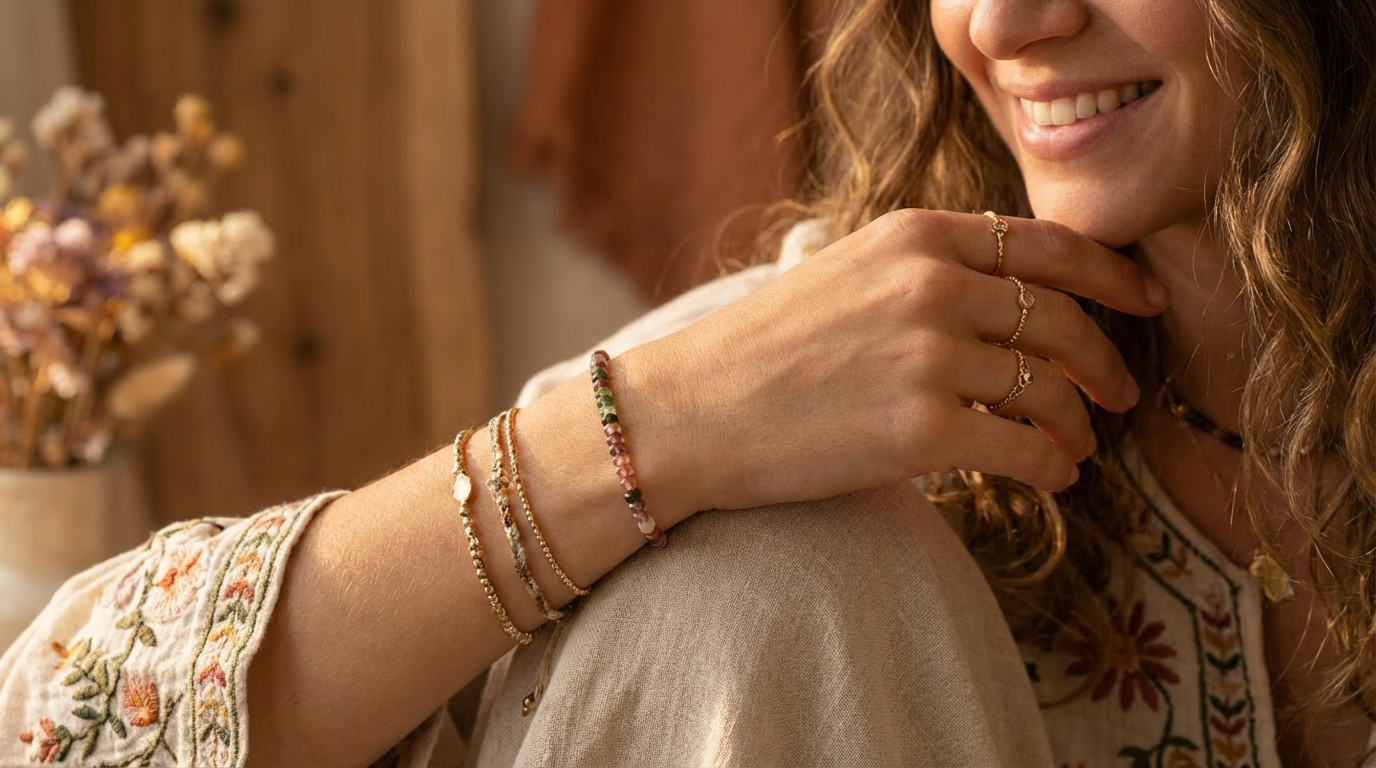 Watermelon Tourmaline Bracelet