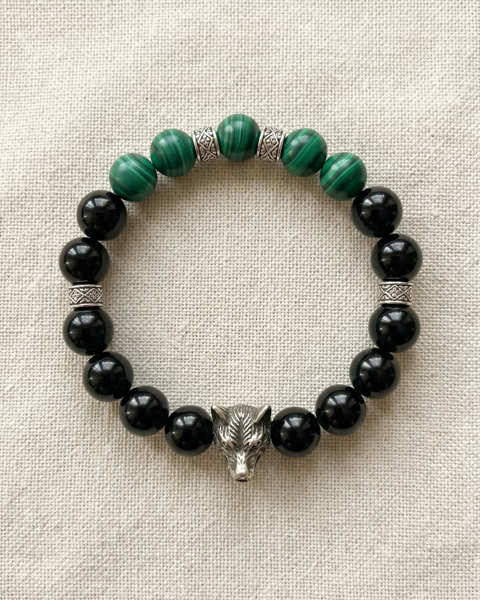 Obsidian Malachite Yang Bracelet - The Transformer
