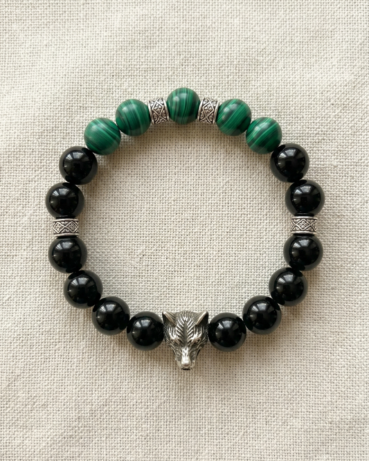 Obsidian Malachite Yang Bracelet - The Transformer