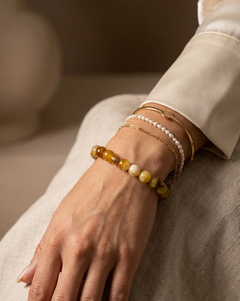 Bold Yellow Opal Bracelet