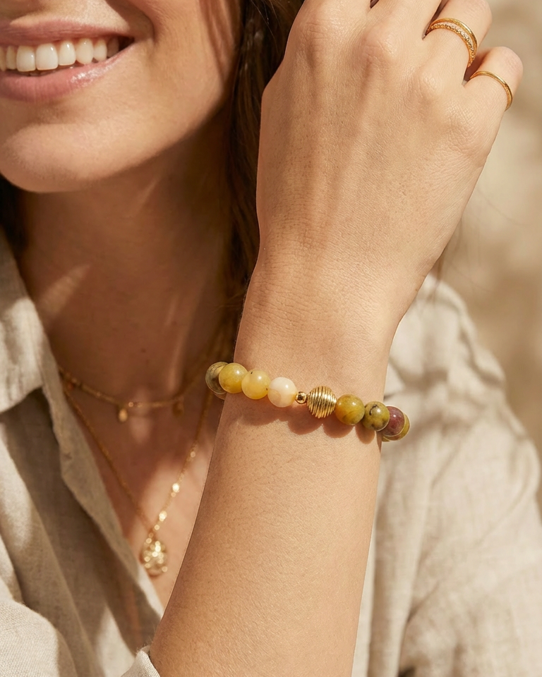 Bold Yellow Opal Bracelet