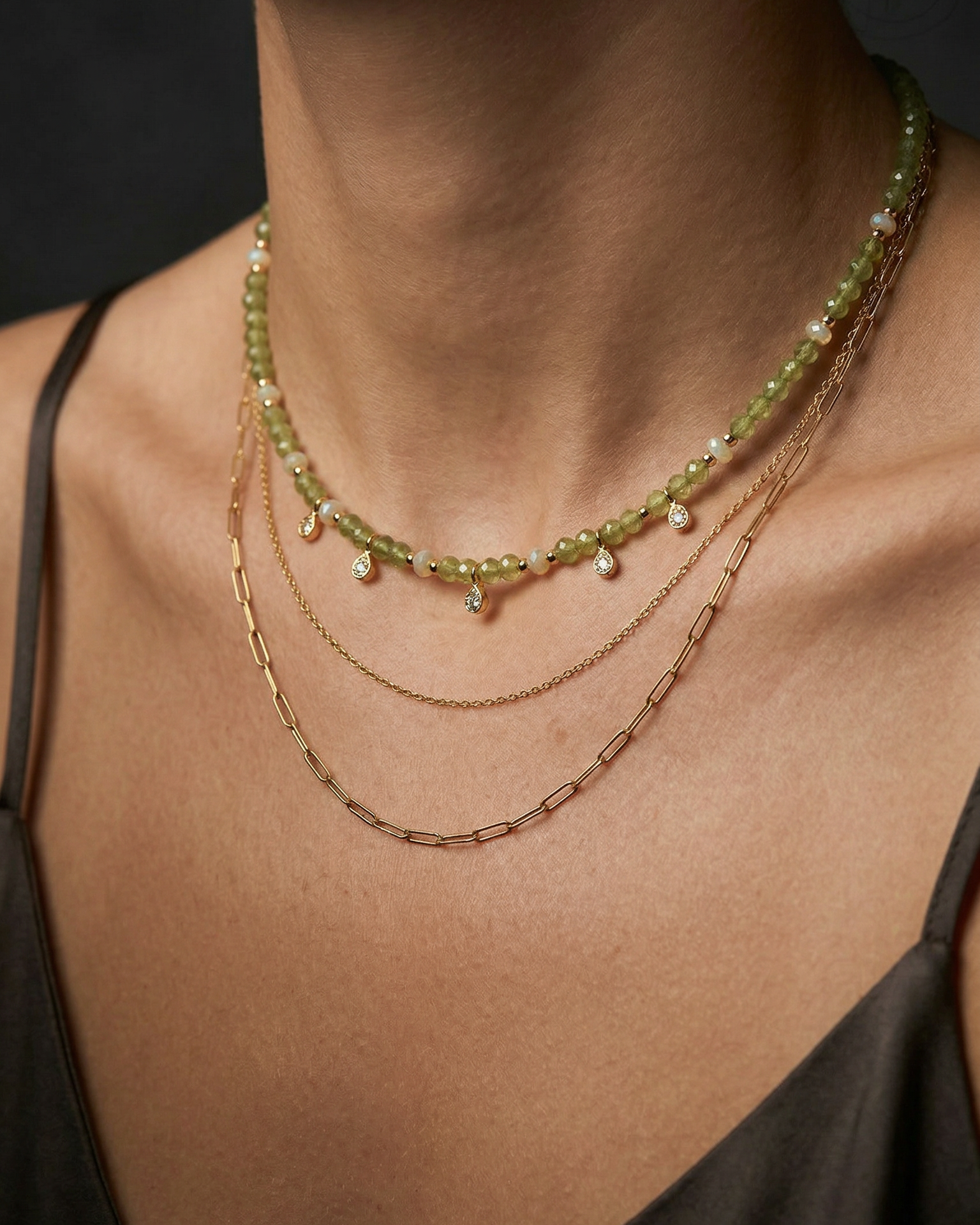 Peridot Choker with Ethiopian Opal