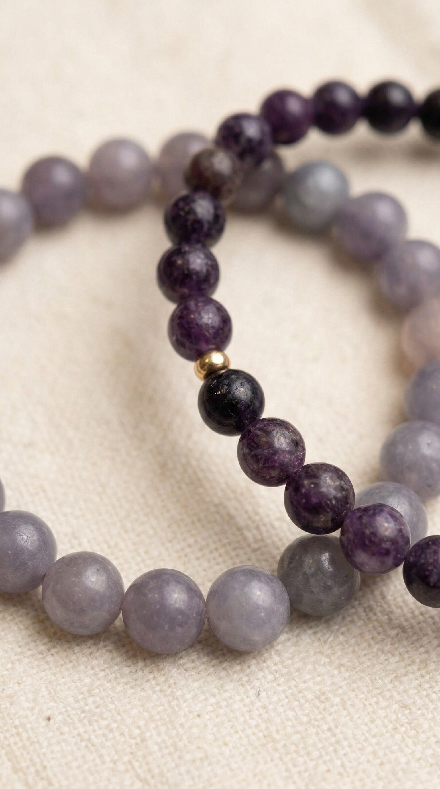 Classic Lepidolite Bracelet Set