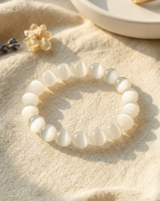 Bold Satin Spar Selenite Bracelet