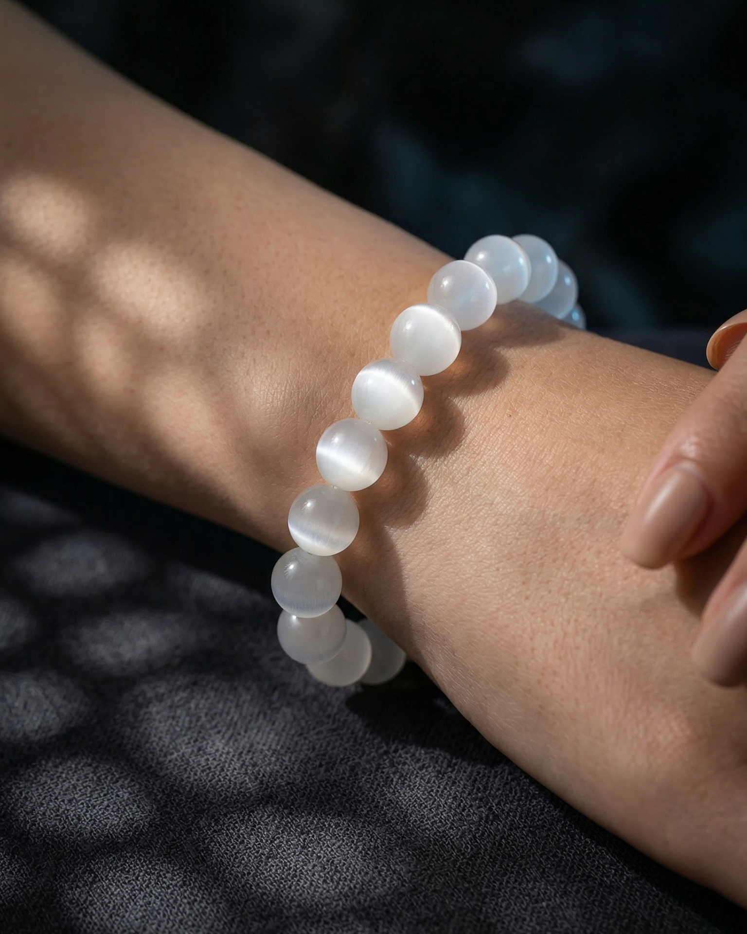 Bold Satin Spar Selenite Bracelet