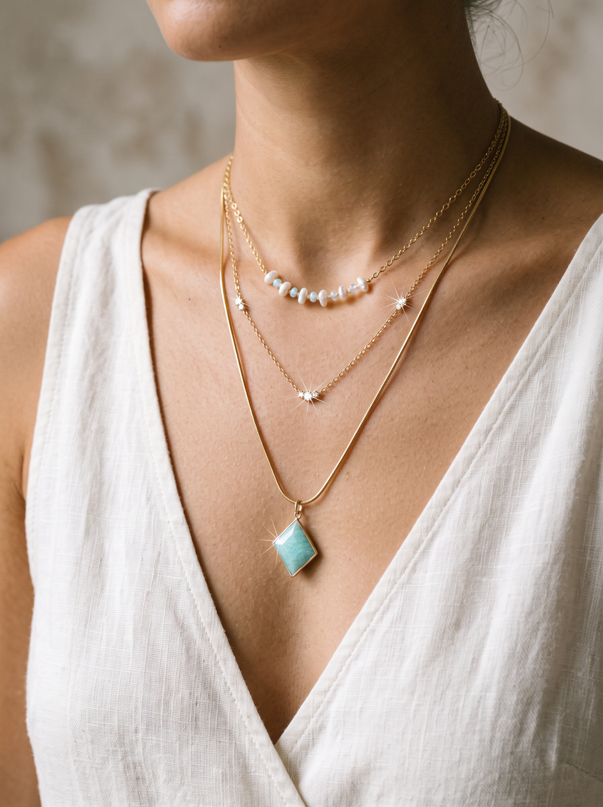 Fresh Amazonite Pendant Necklace