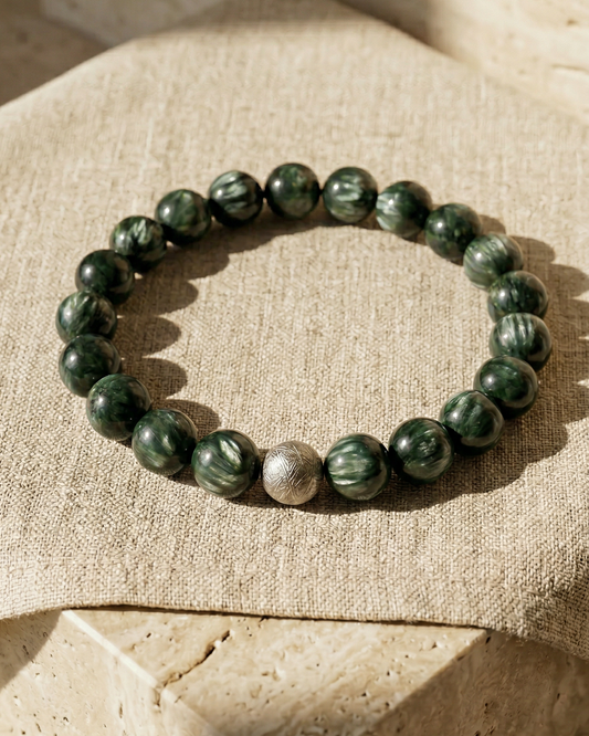 Bold Sephranite Bracelet with Muonionalusta Meteorite (Rare)
