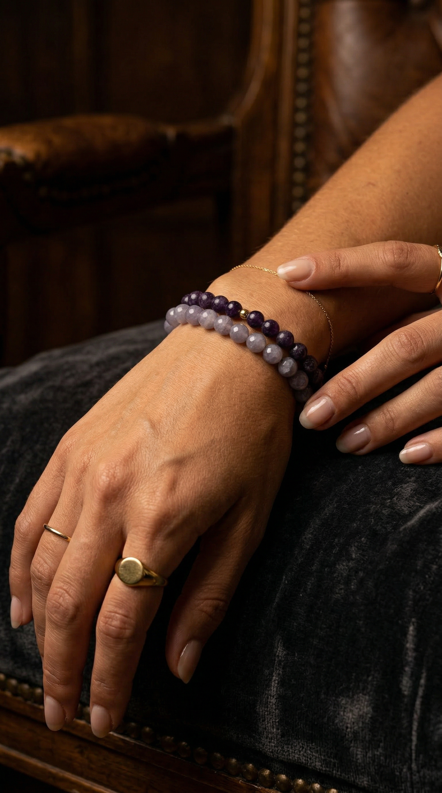 Classic Lepidolite Bracelet Set