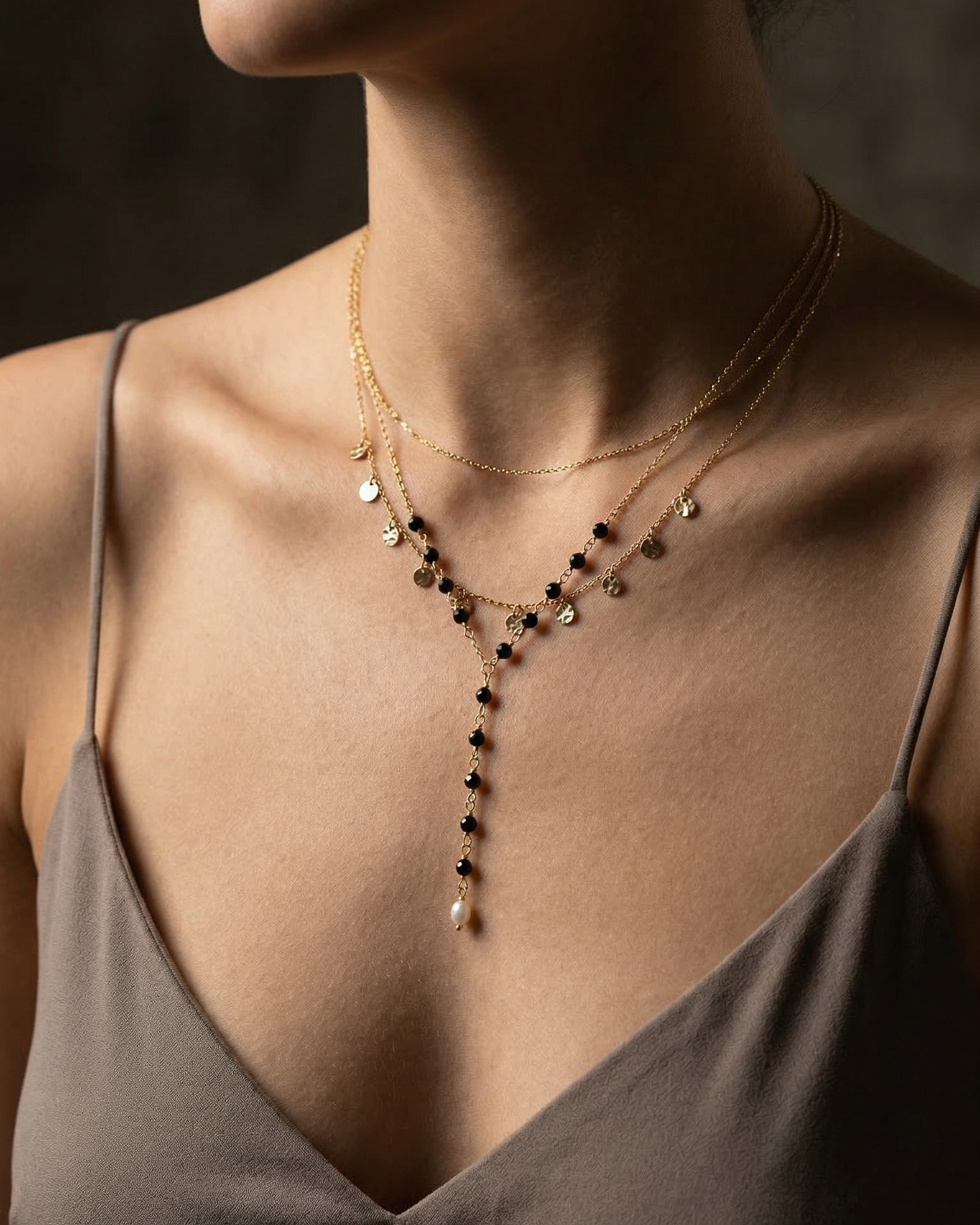 Obsidian Chain Necklace