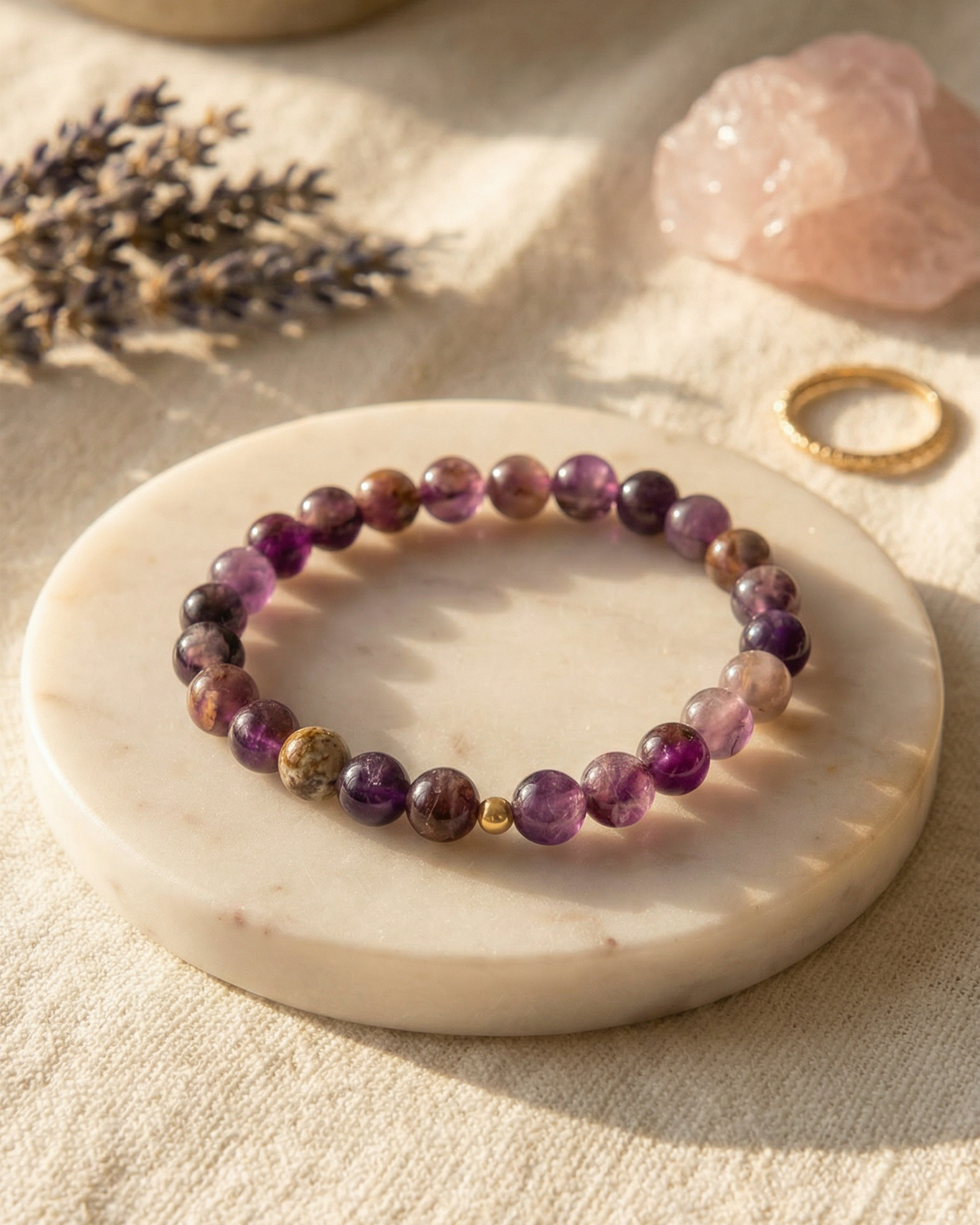 Classic Chevron Amethyst Bracelet