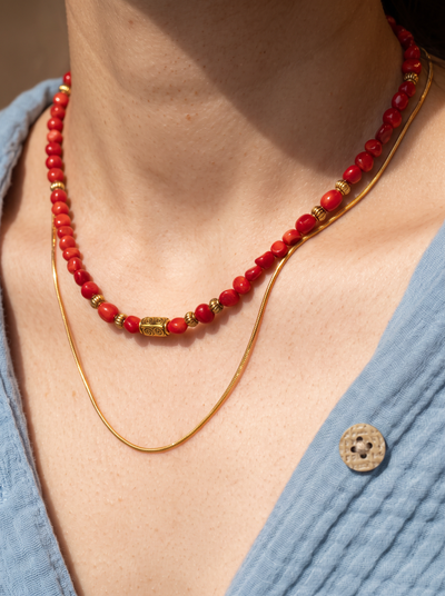 Orange Coral Necklace