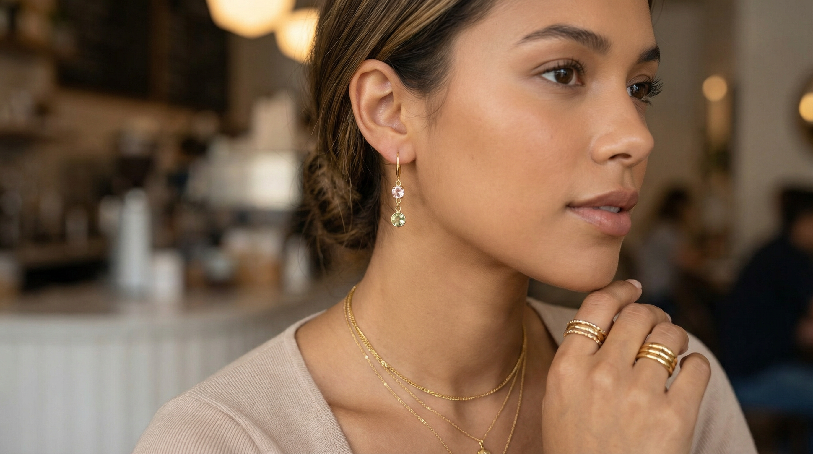 Morganite Gemstone Earrings