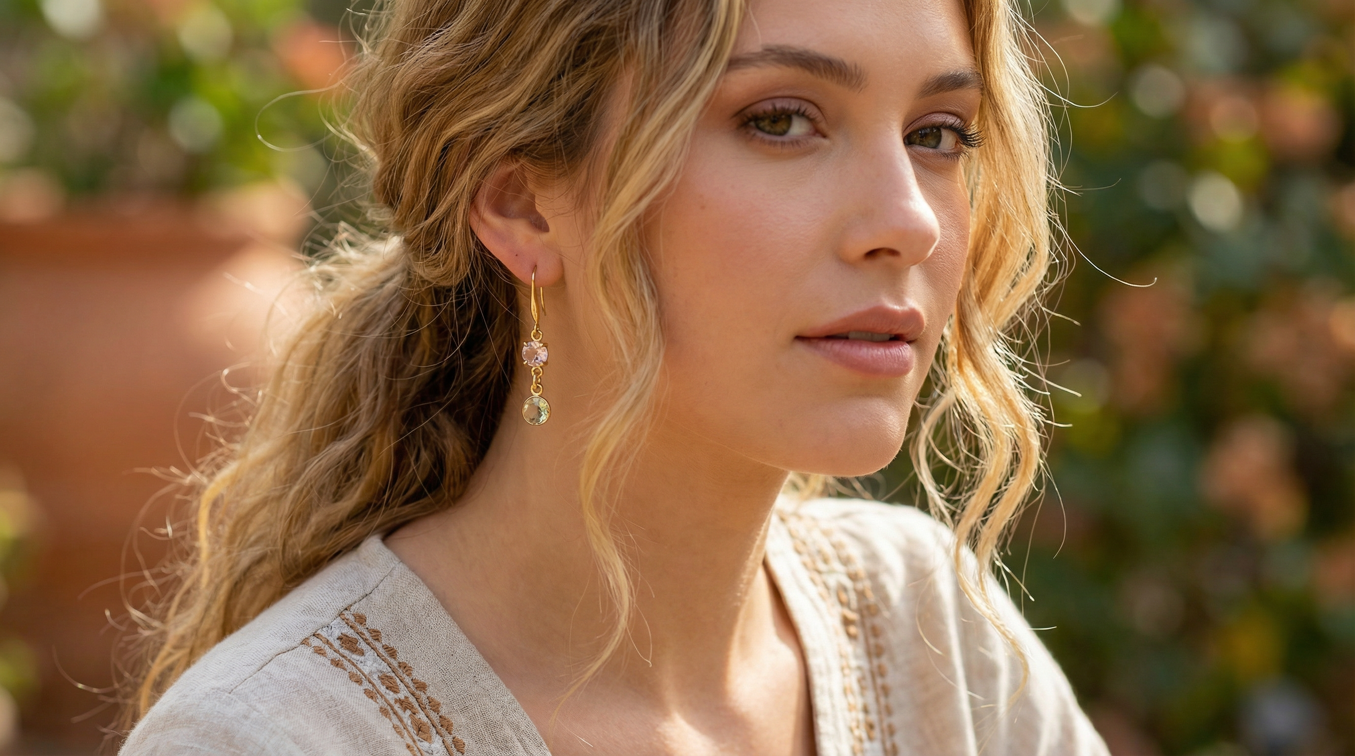 Morganite Gemstone Earrings