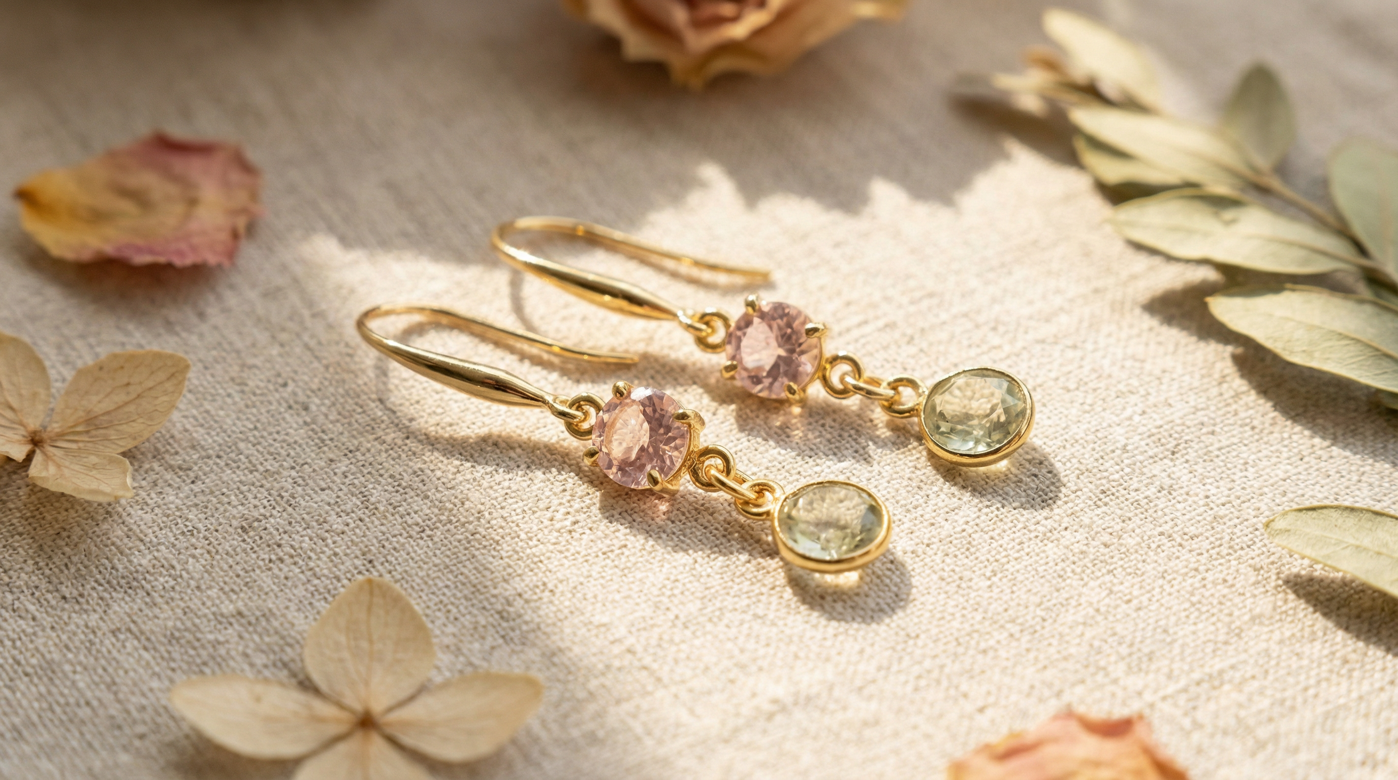 Morganite Gemstone Earrings