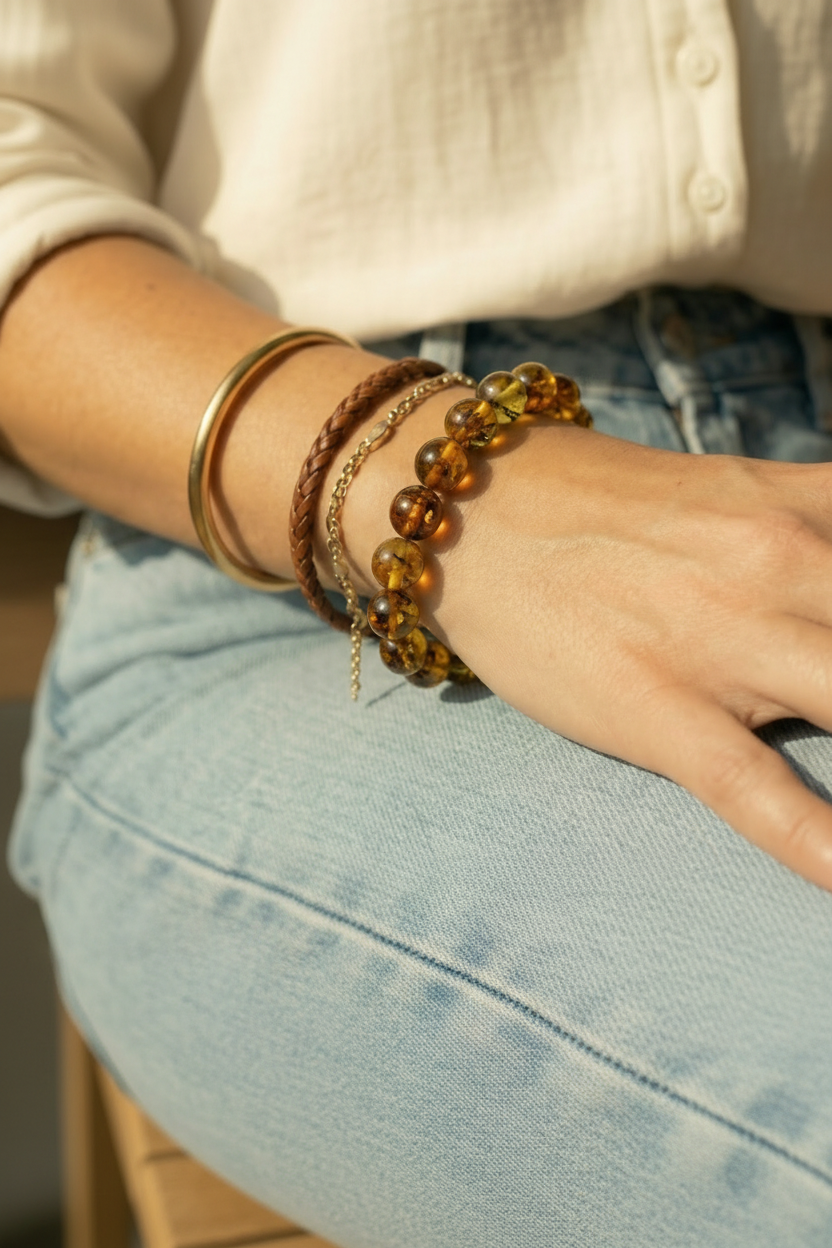 Bold Baltic Amber Bracelet