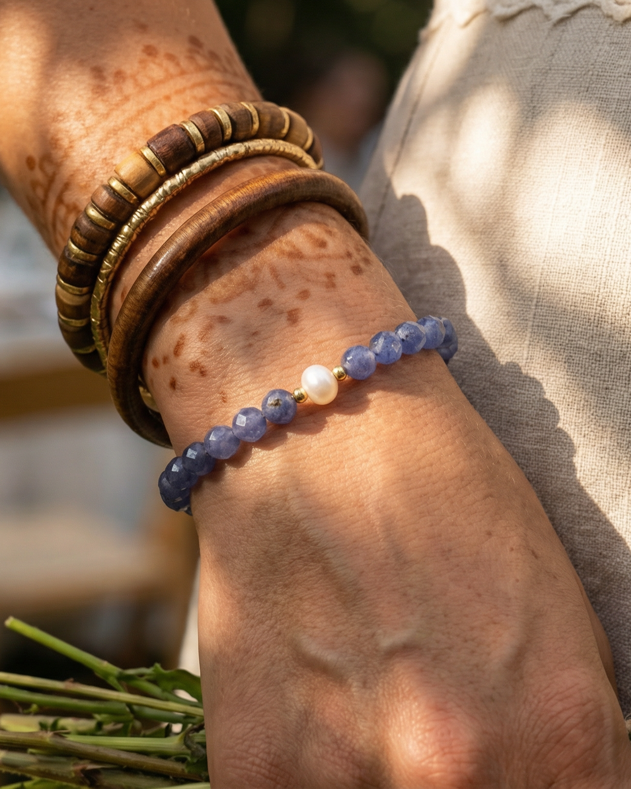 Tanzanite Pearl Bracelet