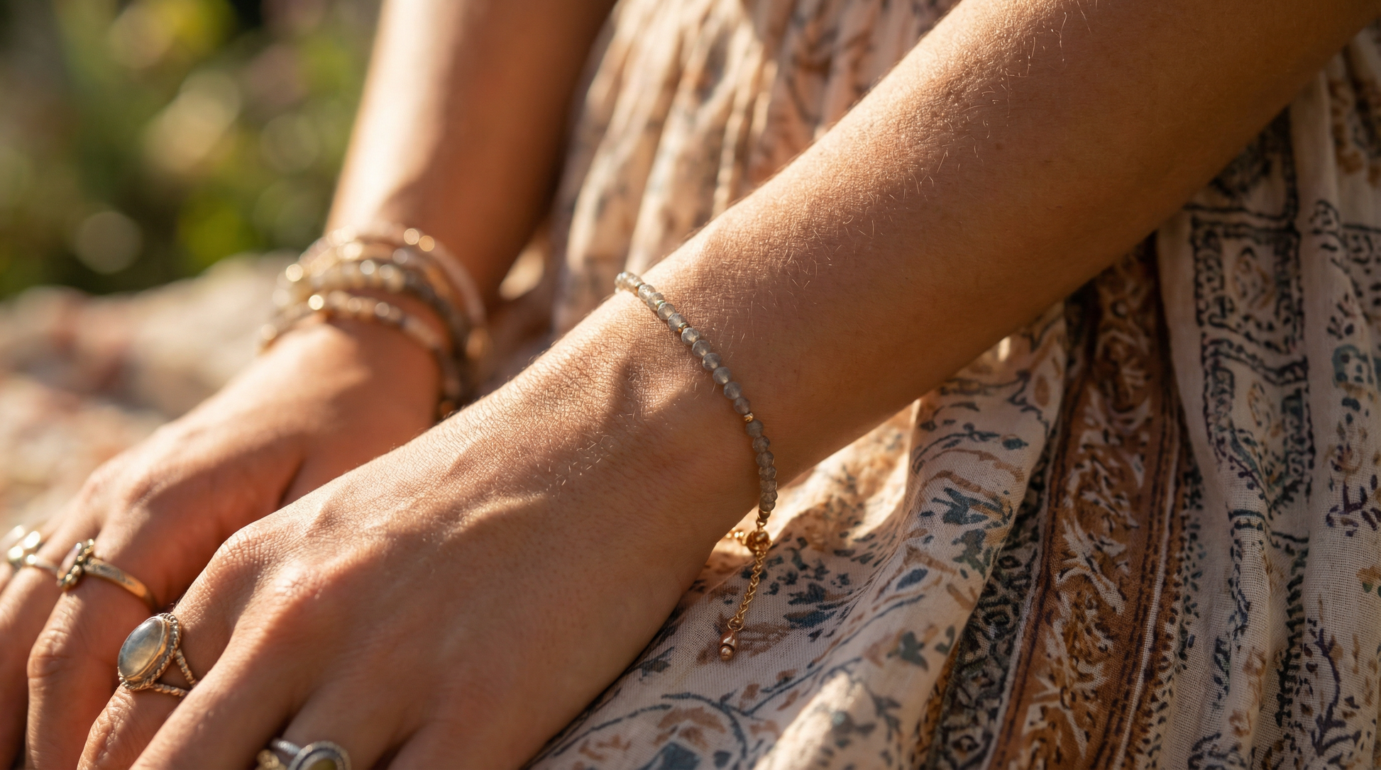 Natural Stone Bolo Bracelet
