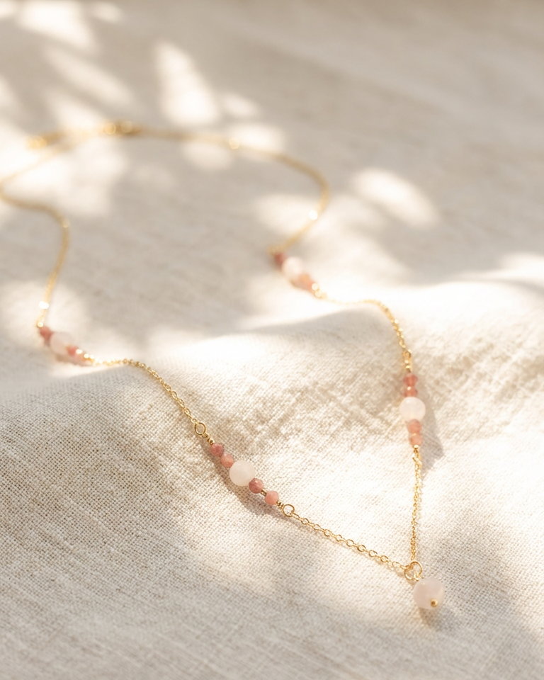 Rose Quartz Chain Necklace