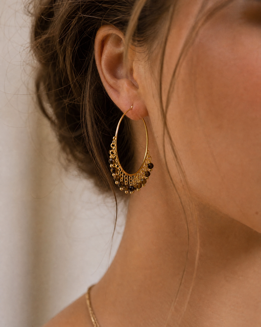 Tiger’s Eye Hoop Earrings