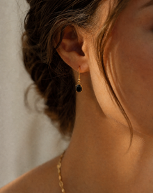 24k Gold Plated Onyx Earrings