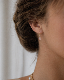 24k Gold Plated Pink Opal Earrings