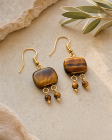 Tiger Eye Stone Earrings