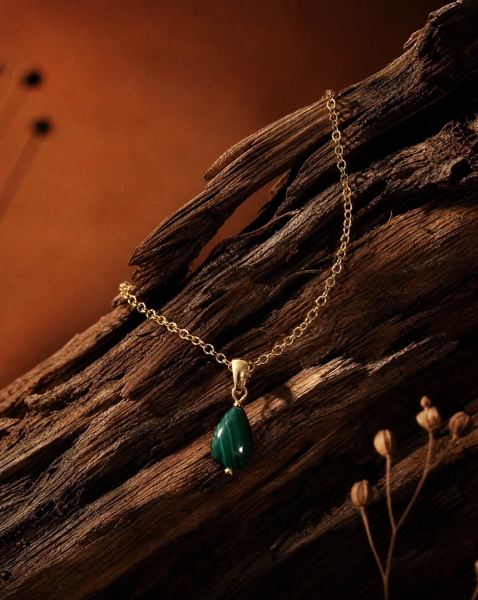 Transformation without Negotiation Malachite Pendant